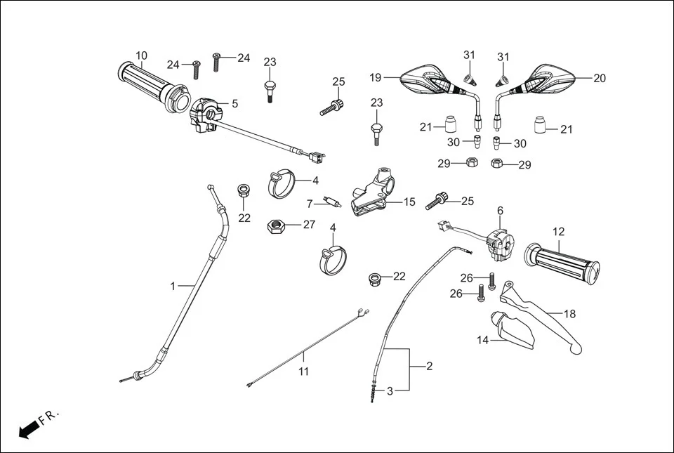 F-3-DISC HANDLE LEVER/SWITCH/CONTROL CABLE assembly diagram for Hero Glamour Canvas(Oct, 2022)