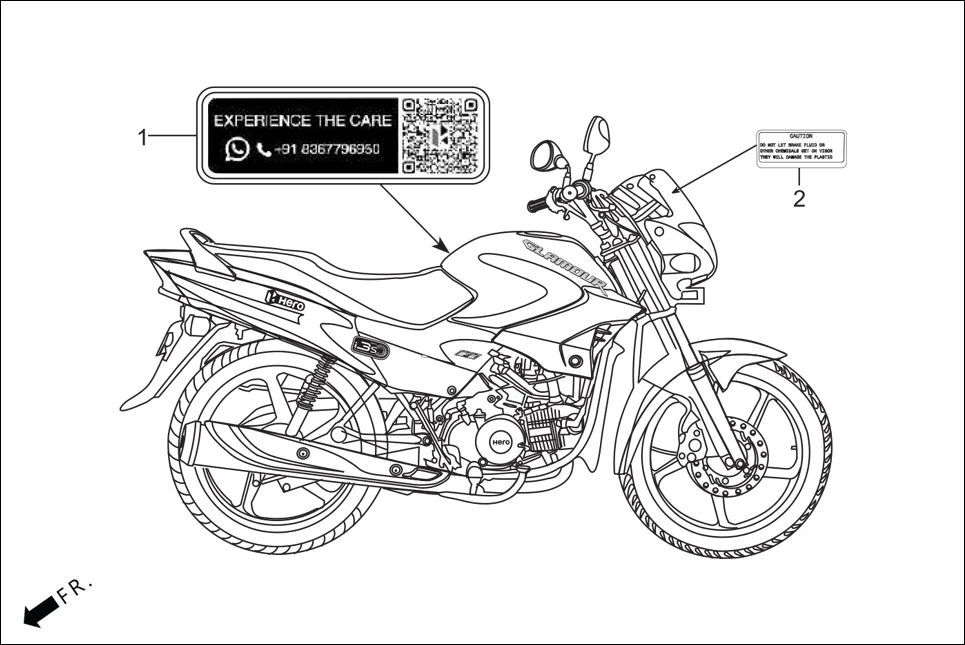 F-30-DISC MARK CAUTION assembly diagram for Hero Glamour Canvas(Oct, 2022)