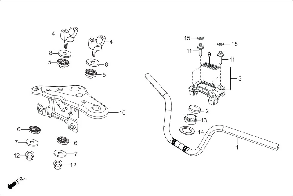 F-4 HANDLE PIPE/TOP BRIDGE diagram showing 91455-MG8-000