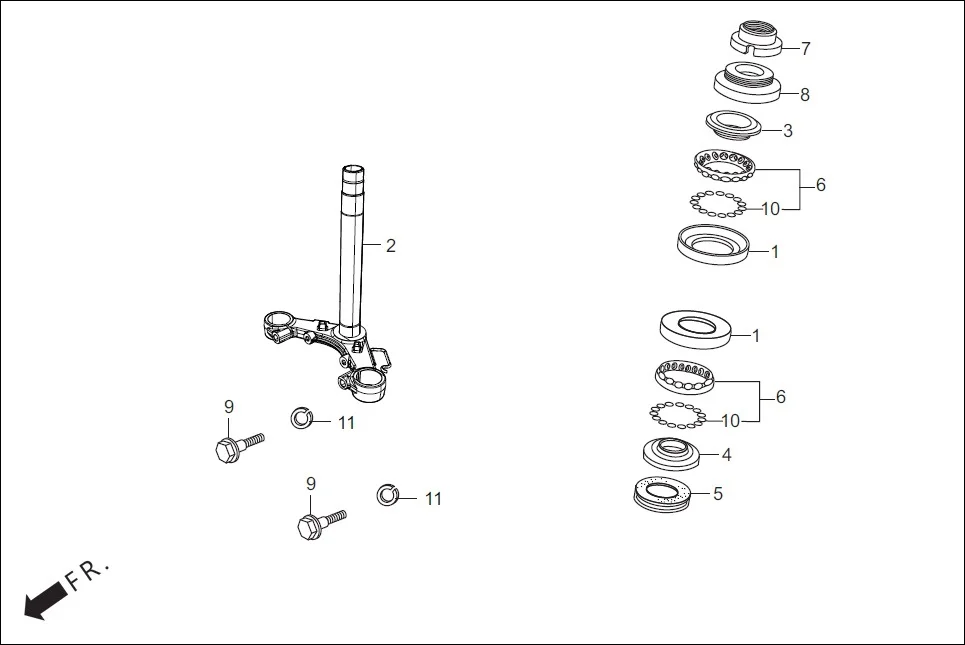 F-5-DRUM STEERING STEM assembly diagram for Hero Glamour Canvas(Oct, 2022)