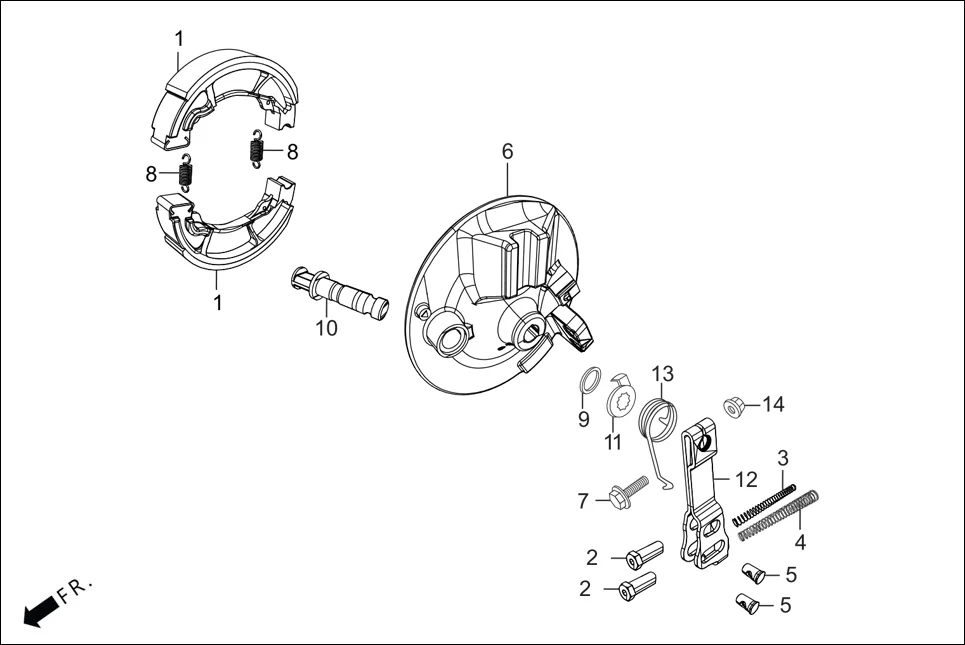 F-8-DRUM FR. BRAKE PANEL assembly diagram for Hero Glamour Canvas(Oct, 2022)