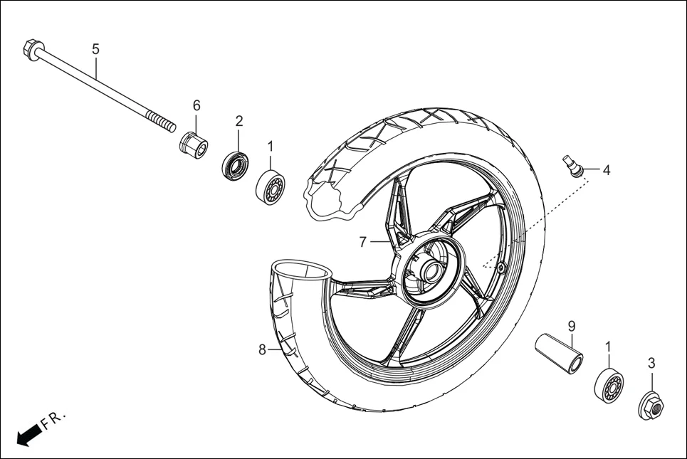 F-9-DRUM FRONT WHEEL (DRUM) diagram showing 44601-AAN-B0099