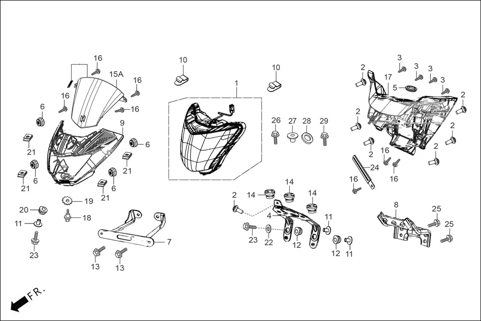 F-1-DRUM HEAD LIGHT diagram showing 64100-ACL-100