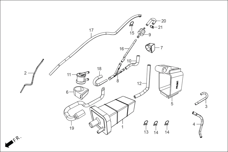 F-13A CANISTER ASSY assembly diagram for Hero GLAMOUR REVAMP OBD-II(Sept.,2024)