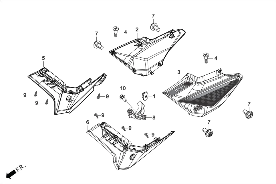 F-14 SIDE COVER diagram showing 90381-AAF-400