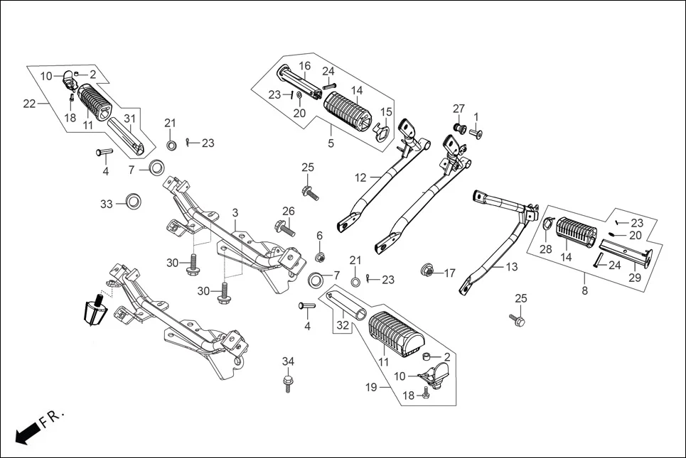 F-17-DRUM STEP ASSY./PILLION STEP. diagram showing 50610-ACL-D00