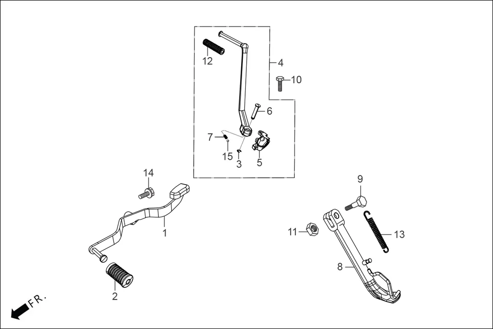 F-17A KICK STARTER/GEAR CHANGE PEDAL/SIDE STAND diagram showing 95014-72302