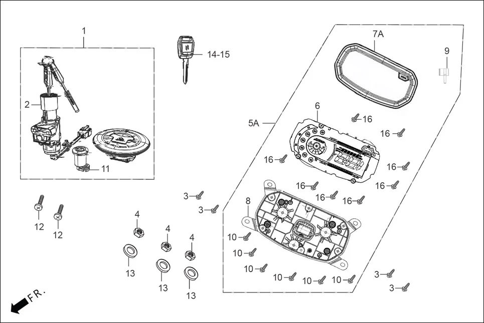 F-2-DISC SPEEDOMETER/CABLE/KEY SET diagram showing 37100-ADJ-C12
