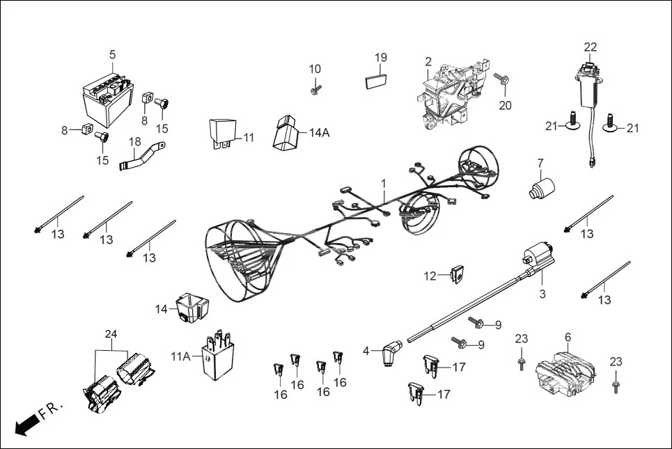 F-24 WIRE HARNESS/BATTERY diagram showing 90306-KVT-941