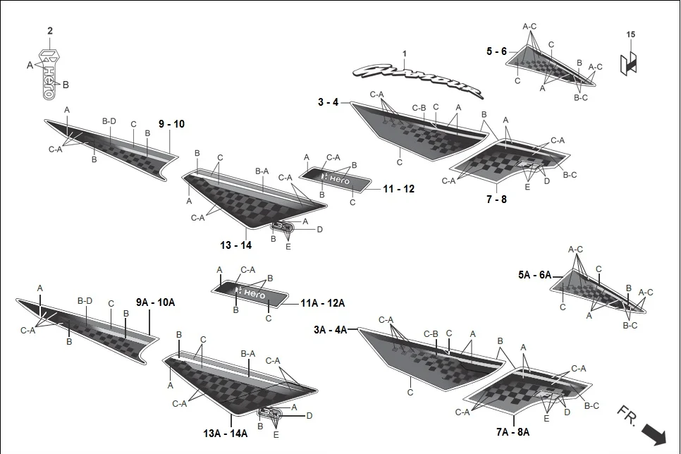 F-27 STRIPES/MARKS diagram showing 86830-AAF-400