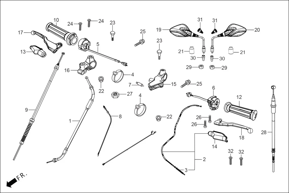 F-3-DRUM HANDLE LEVER/SWITCH/CONTROL CABLE diagram showing 35340-KST-950