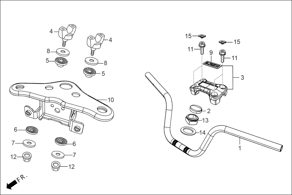 F-4 HANDLE PIPE/TOP BRIDGE diagram showing 53130-AAF-400