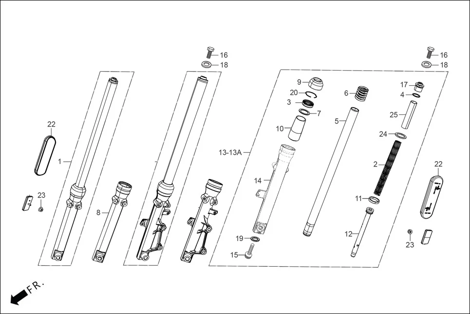 F-7-DRUM FRONT FORK diagram showing 51401-KST-941