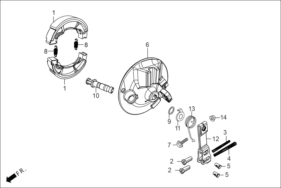 F-8-DRUM FR. BRAKE PANEL assembly diagram for Hero GLAMOUR REVAMP OBD-II(Sept.,2024)