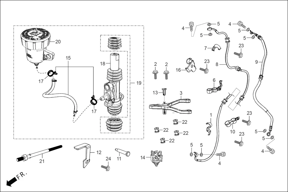 F-10A-DISC ACTUATOR ASSY. assembly diagram for Hero GLAMOUR MAGNETIC OBD II(Apr., 2025)