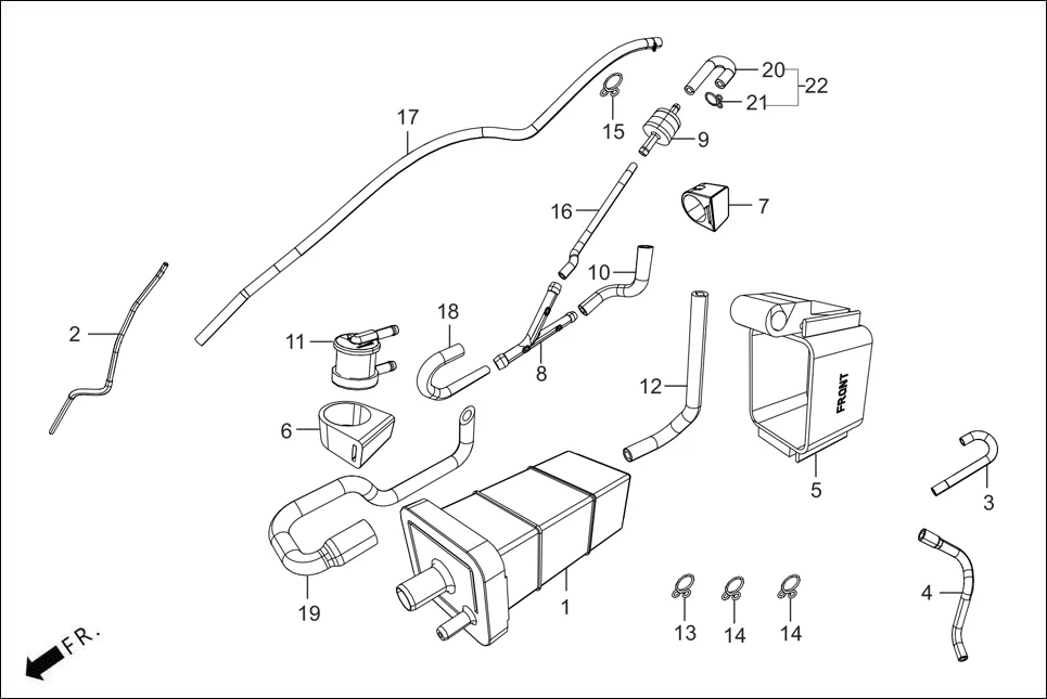 F-13A CANISTER ASSY assembly diagram for Hero GLAMOUR MAGNETIC OBD II(Apr., 2025)