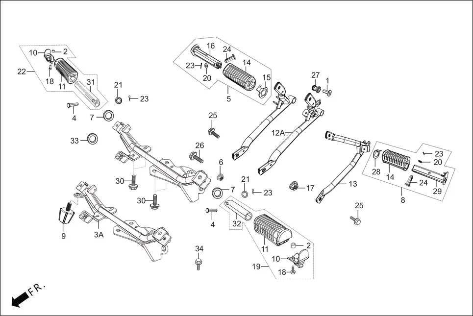 F-17-DISC STEP ASSY./PILLION STEP. diagram showing 90306-KST-942
