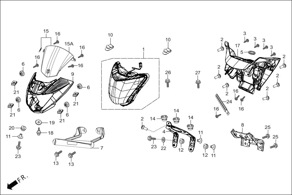 F-1 HEAD LIGHT diagram showing 61304-KRY-900