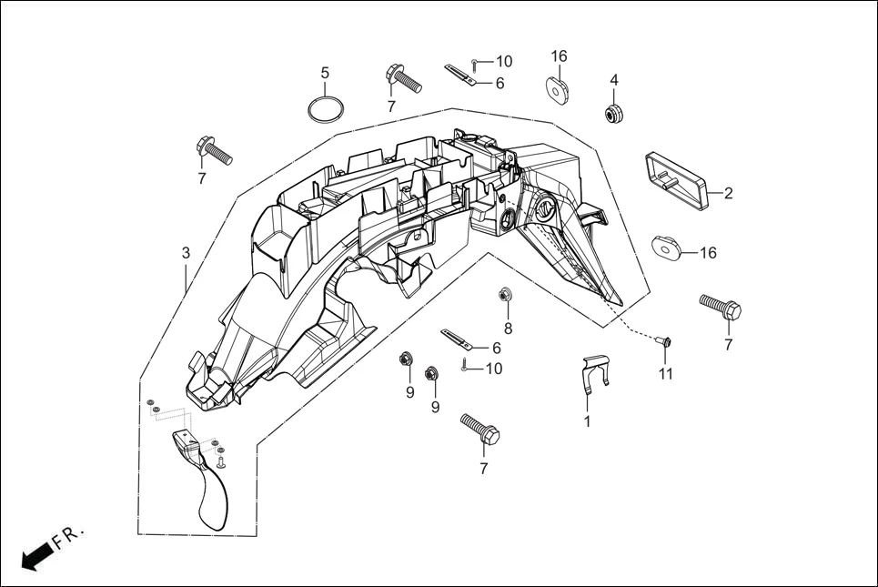 F-21 REAR FENDER diagram showing 93903-34110