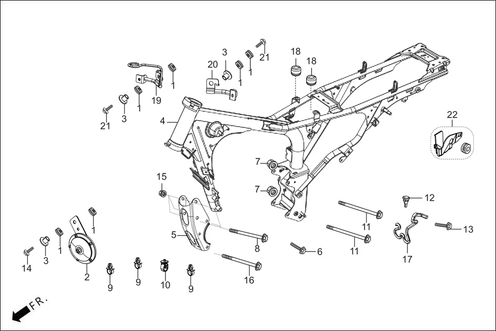 F-25 FRAME BODY diagram showing 94050-10000