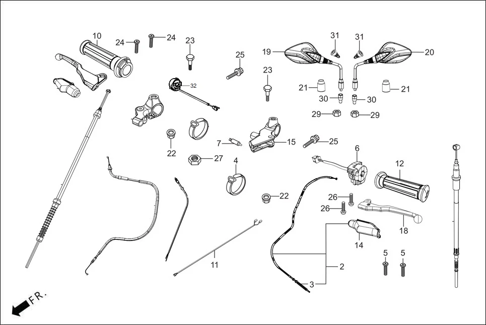 F-3-DISC HANDLE LEVER/SWITCH/CONTROL CABLE diagram showing 94050-06000