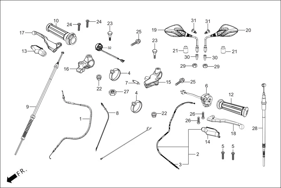 F-3-DRUM HANDLE LEVER/SWITCH/CONTROL CABLE diagram showing ADJTF2C002000G
