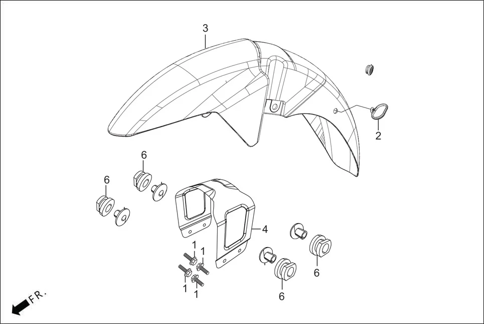 F-6-DRUM FRONT FENDER diagram showing 45451-AAF-400