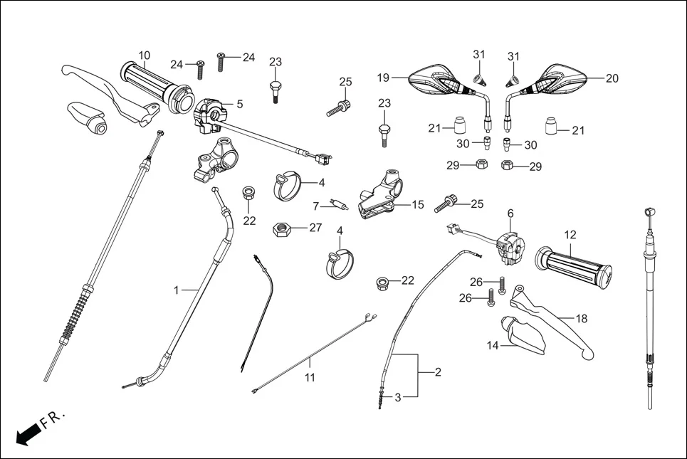 F-3-DISC HANDLE LEVER/SWITCH/CONTROL CABLE diagram showing 53172-KTC-920