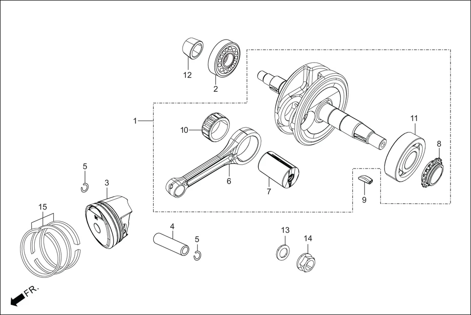 E-9 CRANKSHAFT/PISTON