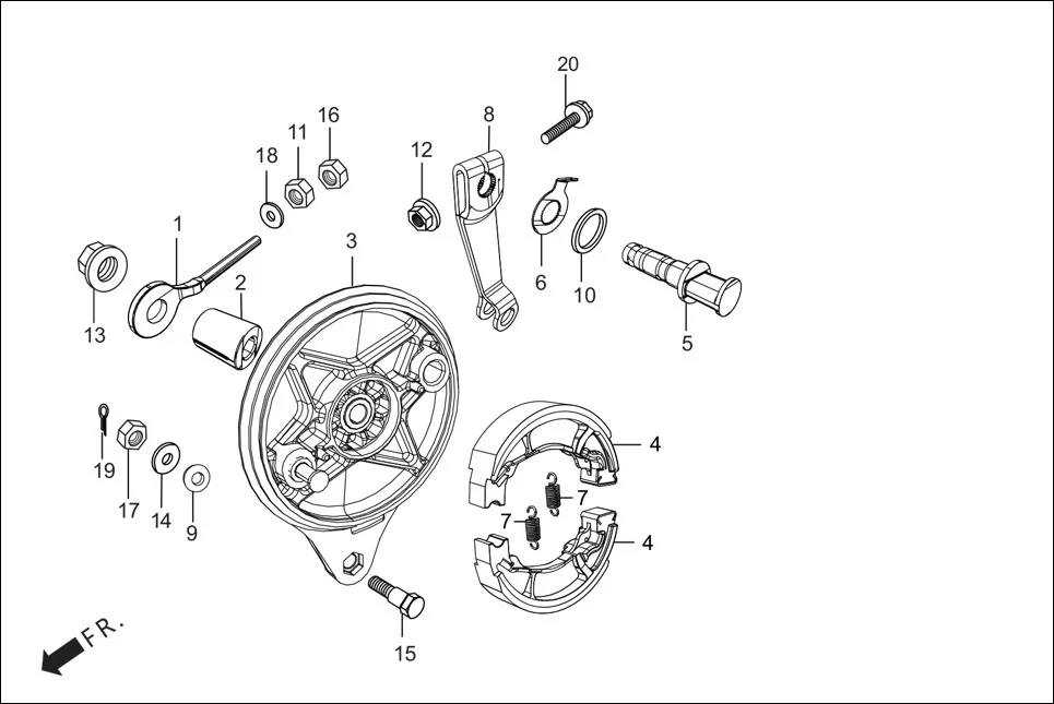 F-10-DRUM REAR BRAKE PANEL diagram showing 95701-06035-00