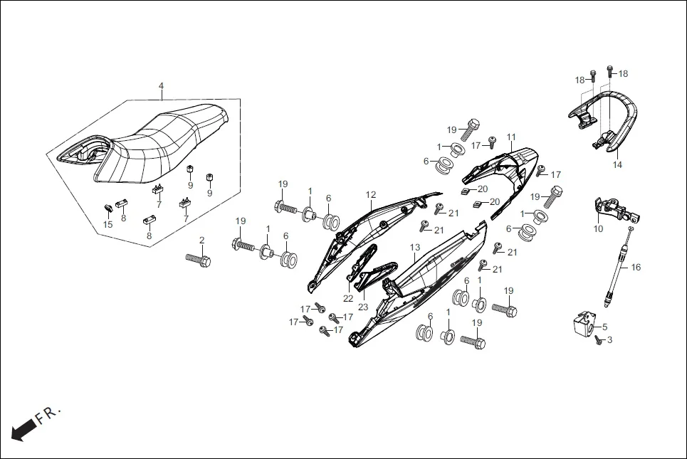 F-12 SEAT ASSY./REAR COWL/GRIP REAR diagram showing 77156-AAF-400