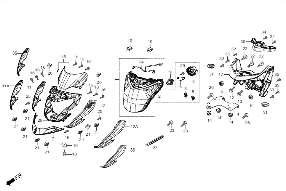 F-1 HEAD LIGHT diagram showing 61304-KRY-900
