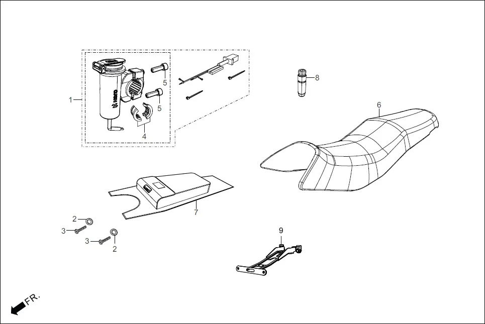 F-29A COVER SEAT ASSY./USB CHARGER/RUBBER GRIP (OPTIONAL) assembly diagram for Hero Glamour FI-BSVI (Mar, 2020)