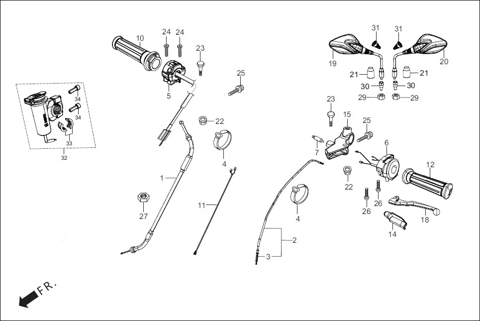 F-3i-DISC HANDLE LEVER/SWITCH/CONTROL CABLE (USB-DRUM/DISC-MATT VERNIER GREY COLOR) diagram showing 31304-AAM-801
