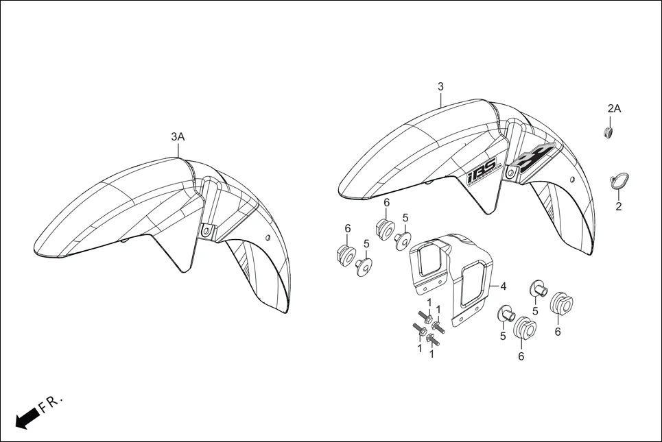 F-6-DISC FRONT FENDER diagram showing 61105-KTC-900