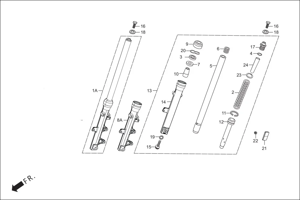 F-7-DISC FRONT FORK diagram showing 90601-GF5-730