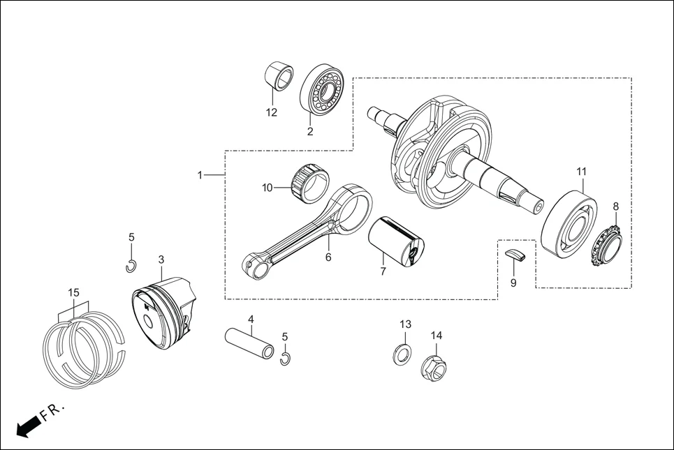 E-9 CRANKSHAFT/PISTON