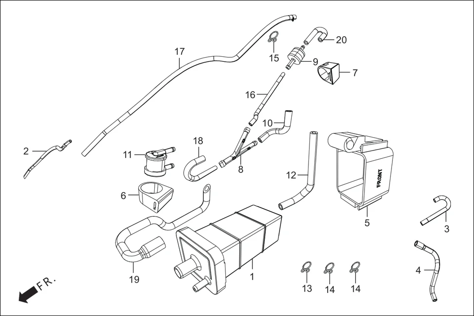 F-13A CANISTER ASSY diagram showing 17693-AAN-B00