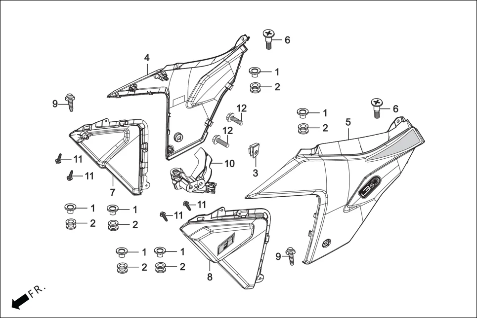 F-14 SIDE COVER assembly diagram for Hero Glamour FI-iBS BSVI (Jan, 2021)
