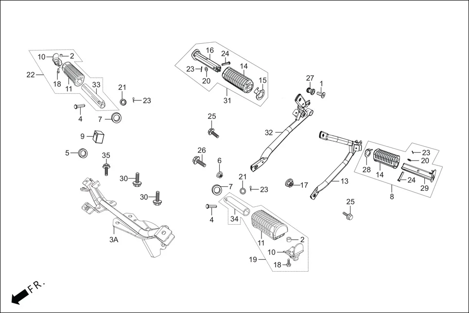 F-17-DISC STEP ASSY./PILLION STEP. diagram showing 50701-AAN-B10