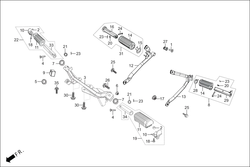 F-17-DRUM STEP ASSY./PILLION STEP. diagram showing 50610-AAN-B00