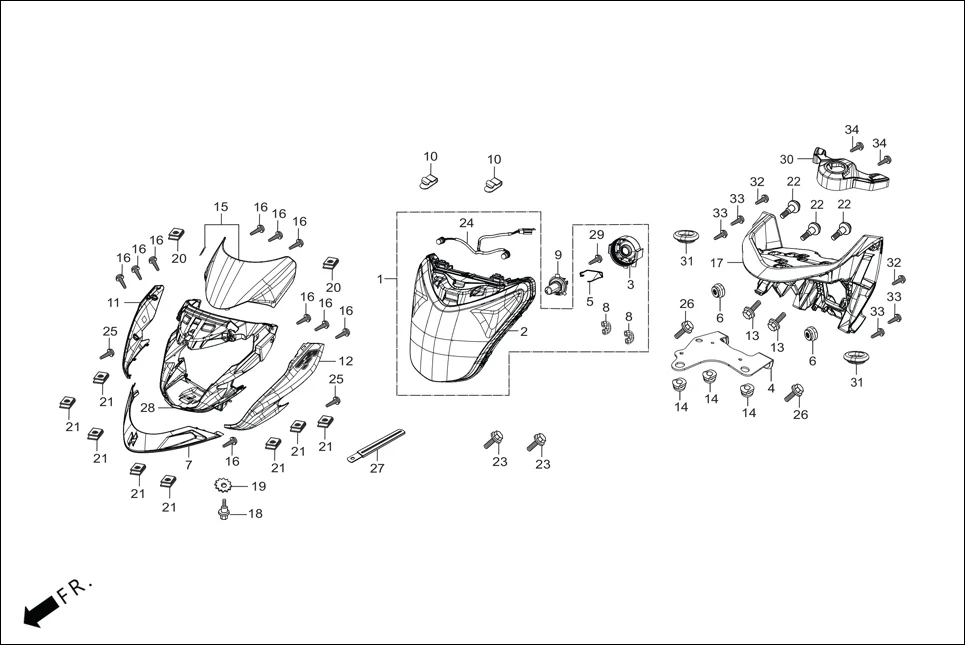 F-1 HEAD LIGHT diagram showing 90307-GJ6-000