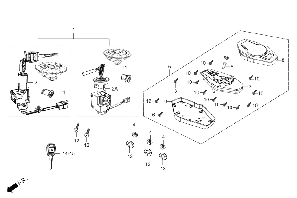 F-2-DRUM SPEEDOMETER/CABLE/KEY SET diagram showing 37111-AAN-B0099