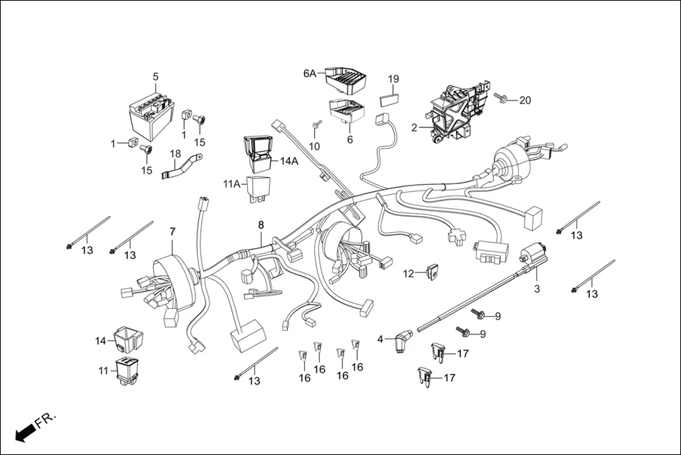F-24 WIRE HARNESS/BATTERY diagram showing 32100-AAN-B00
