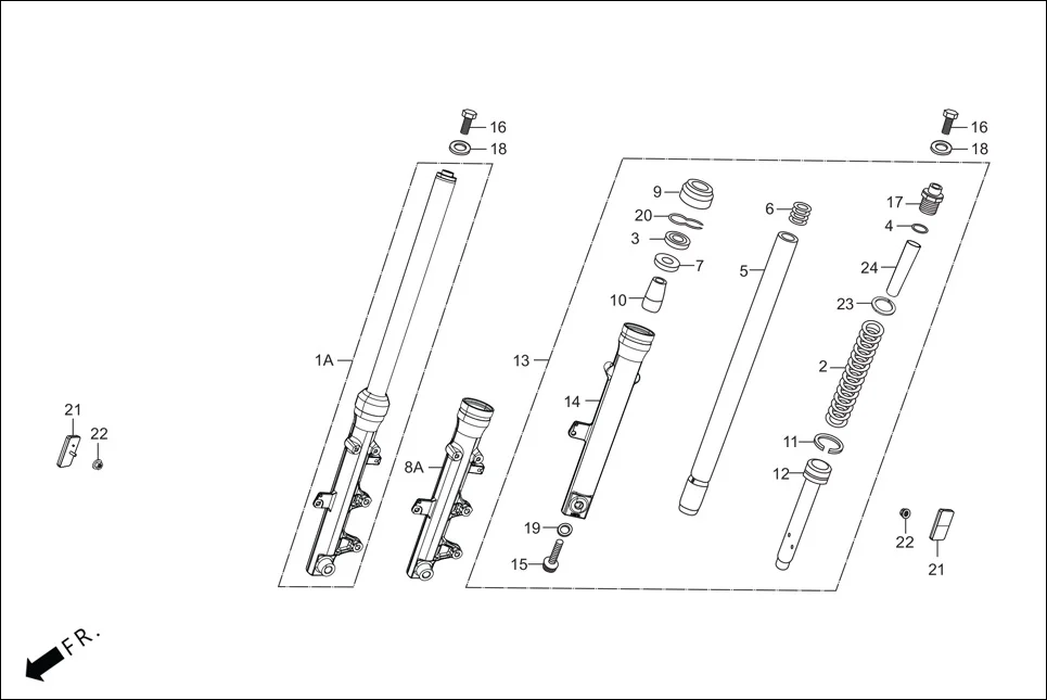 F-7-DISC FRONT FORK diagram showing 90521-292-000