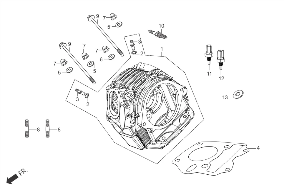 E-1A CYLINDER /CYLINDER HEAD/SPARK, PLUG