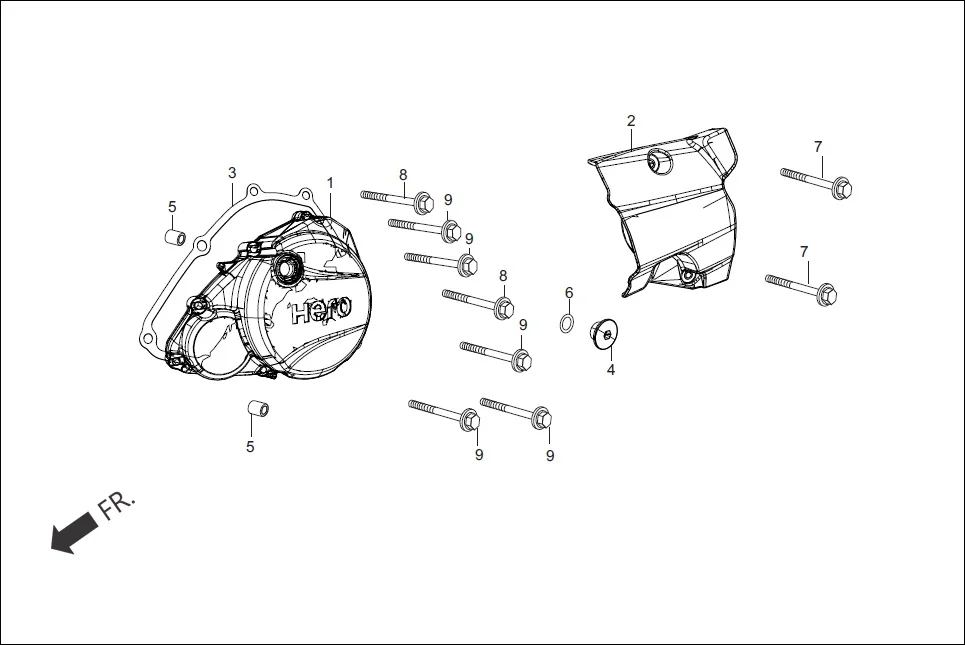E-3A LEFT CRANK CASE COVER