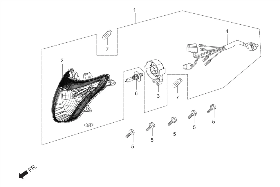 F-1 LIGHT ASSY. HEAD diagram showing 34920-AAG-300