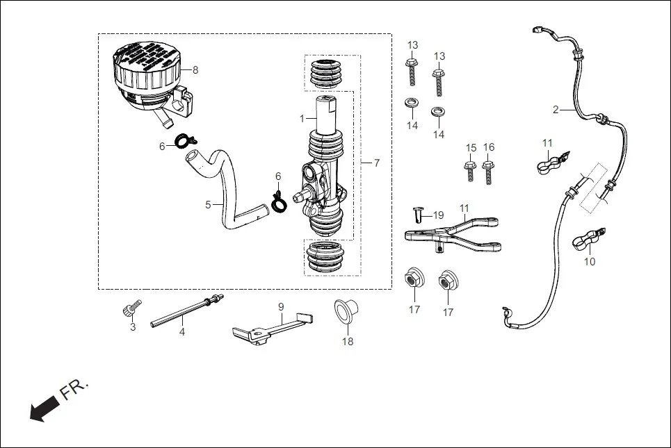 F-8A REAR BRAKE (ACTUATOR ASSY.) diagram showing 96700-06018-00
