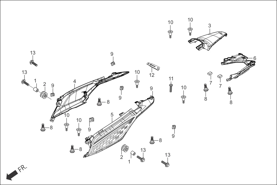 F-10A BODY COVER assembly diagram for Hero Glamour FI (Mar, 2017)